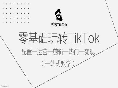 零基础玩转TikTok，配置一运营一剪辑一热门一变现，一站式教学-一新网创