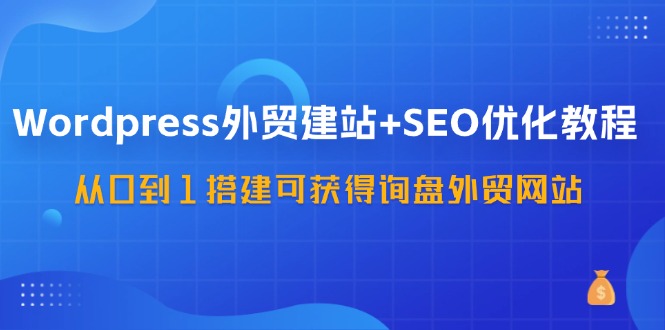 WordPress外贸建站+SEO优化教程，从0到1搭建可获得询盘外贸网站(57节课)-一新网创
