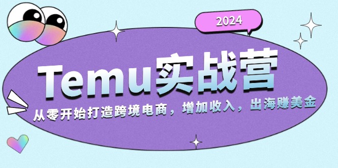 2024Temu实战营：从零开始打造跨境电商，增加收入，出海赚美金-一新网创