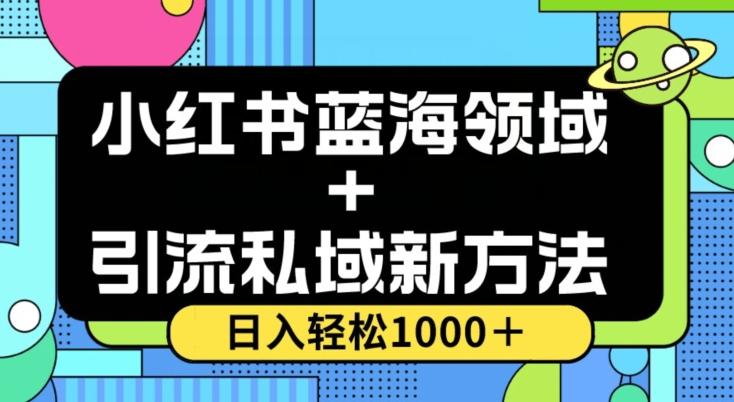 小红书蓝海虚拟＋引流私域新方法，100%不限流，日入轻松1000＋，小白无脑操作【揭秘】-一新网创