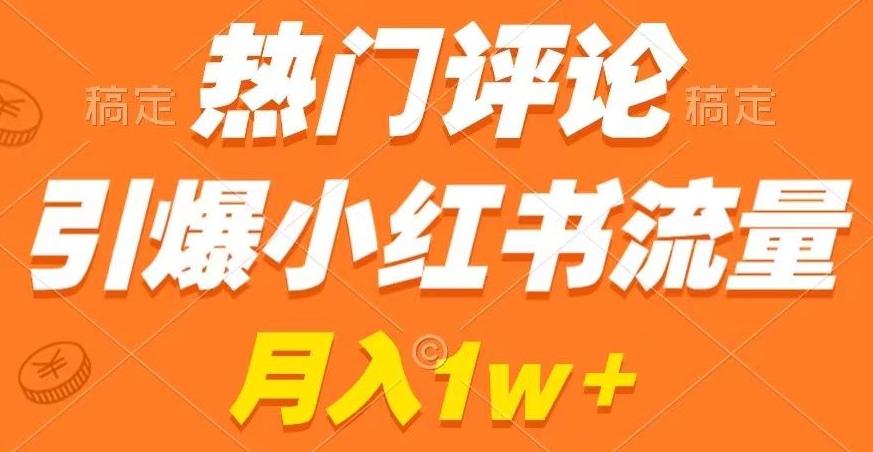 热门评论引爆小红书流量，作品制作简单，商单接到手软【揭秘】-一新网创