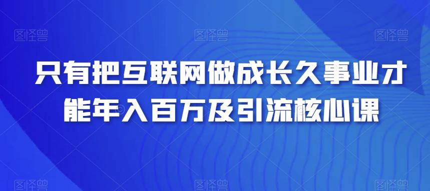 只有把互联网做成长久事业才能年入百万及引流核心课-一新网创