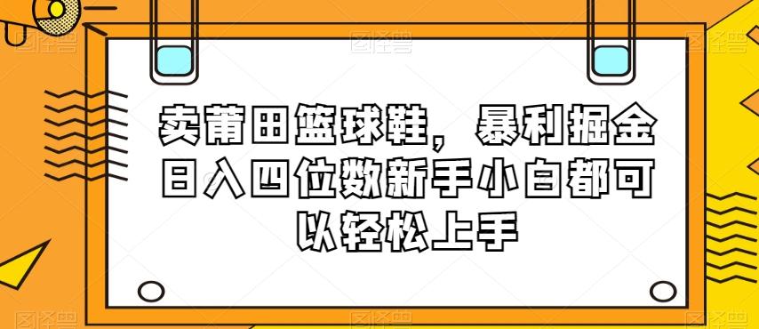 卖莆田篮球鞋，暴利掘金日入四位数新手小白都可以轻松上手【揭秘】-一新网创
