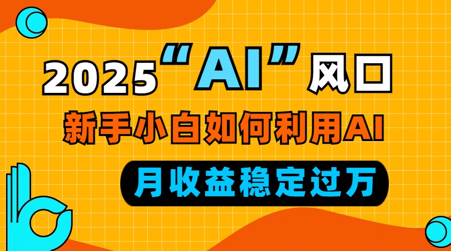 2025“ AI ”风口，新手小白如何利用ai，每月收益稳定过万-一新网创