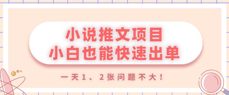 小说推文项目，小白也能快速出单，年底没项目的可以操作，一天1、2张问题不大！-一新网创