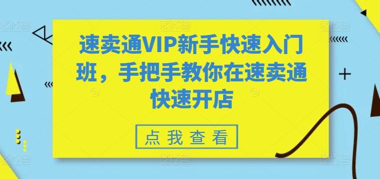 速卖通VIP新手快速入门班，手把手教你在速卖通快速开店-一新网创