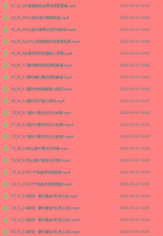 图片[4]-2024单品正价起号，直播素材投流选品：选品课+投流课+素材课+卡首屏/100节-一新网创