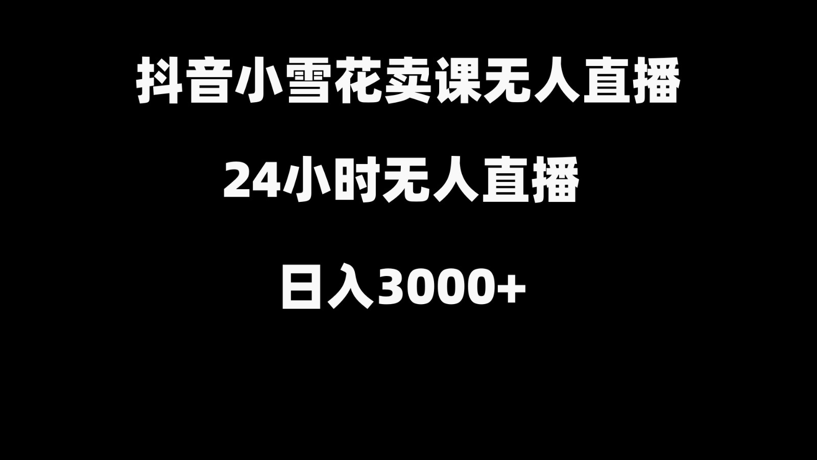 抖音小雪花卖缝补收纳教学视频课程，无人直播日入3000+-一新网创