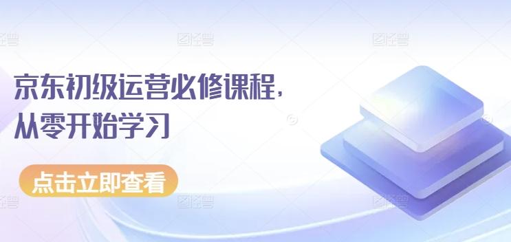 京东初级运营必修课程，从零开始学习-一新网创