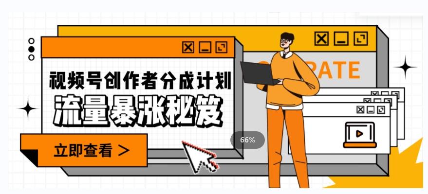 一条视频收益3000+，一条作品涨粉2000+，视频号流量爆炸·的秘籍-一新网创