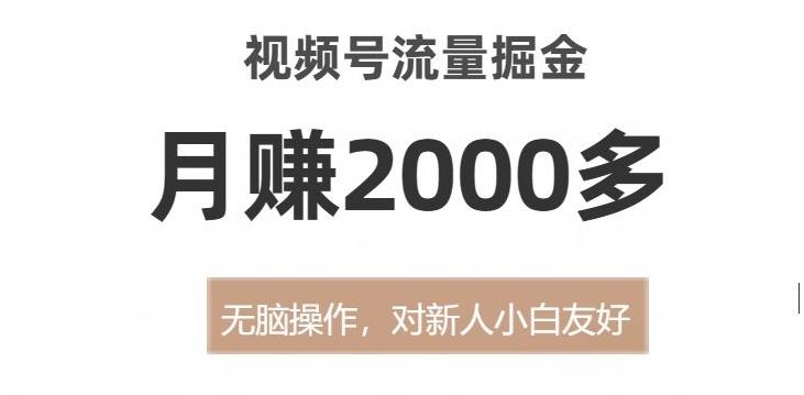 视频号流量掘金，无脑操作，对新人小白友好，月赚2000多【揭秘】-一新网创