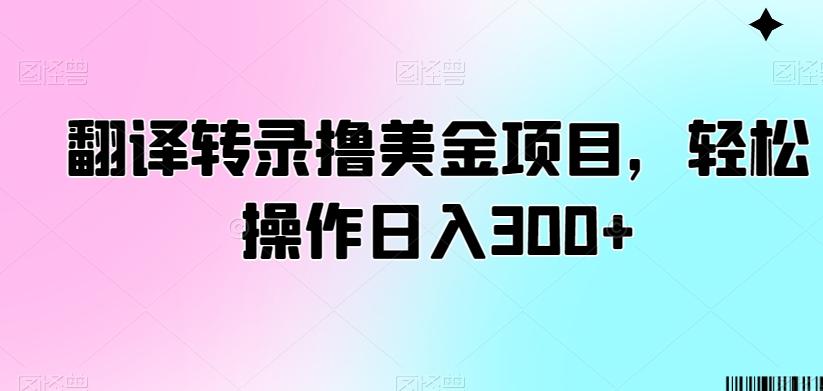 翻译转录撸美金项目，轻松操作日入300+【揭秘】-一新网创