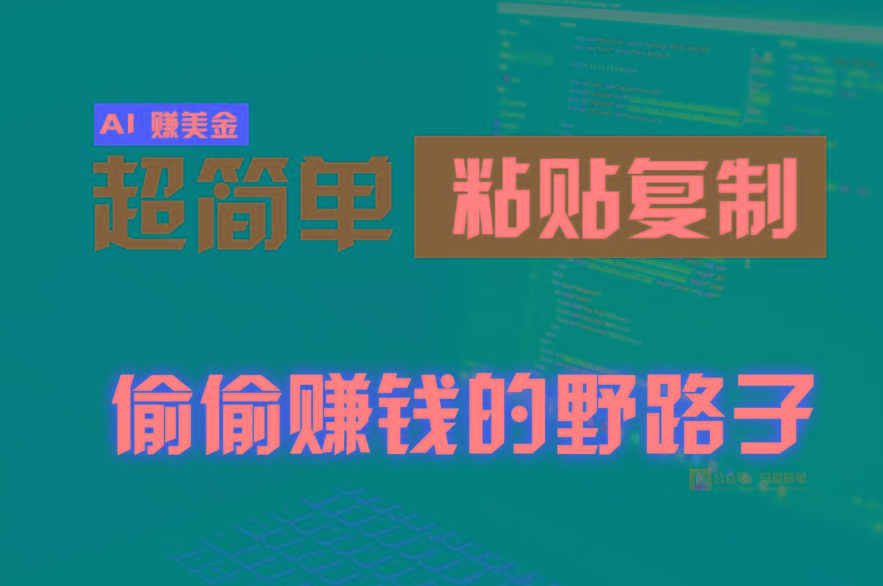 偷偷赚钱野路子，0成本海外淘金，无脑粘贴复制，稳定且超简单，适合副业兼职-一新网创