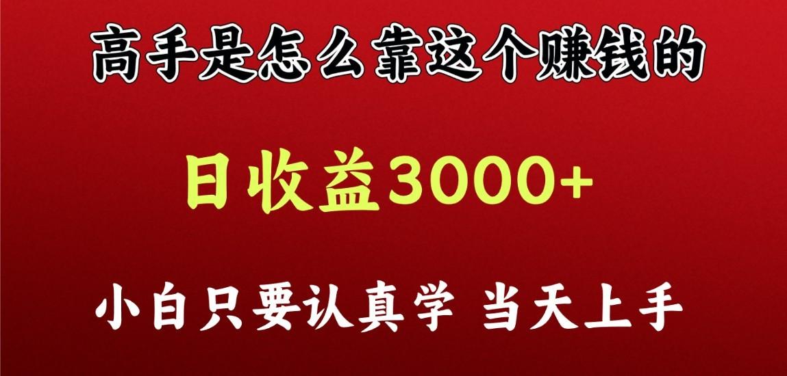 看高手是怎么赚钱的，一天收益至少3000+以上，小白当天上手-一新网创
