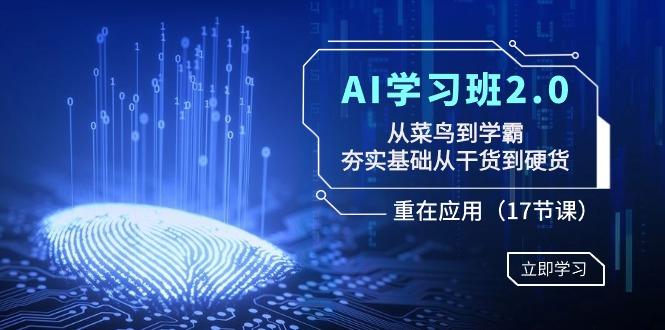 AI学习班2.0：从菜鸟到学霸，夯实基础从干货到硬货，重在应用(17节课)-一新网创