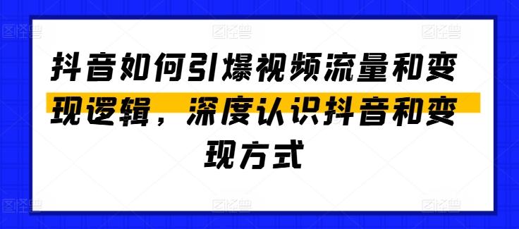 抖音如何引爆视频流量和变现逻辑，深度认识抖音和变现方式-一新网创