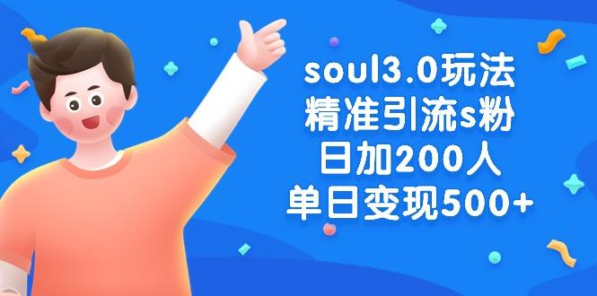 soul3.0玩法精准引流s粉，日加200人单日变现500+-一新网创
