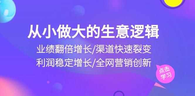 从小做大生意逻辑：业绩翻倍增长/渠道快速裂变/利润稳定增长/全网营销创新-一新网创