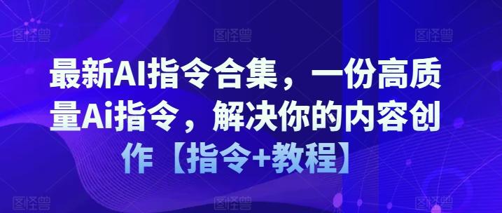 最新AI指令合集，一份高质量Ai指令，解决你的内容创作【指令+教程】-一新网创