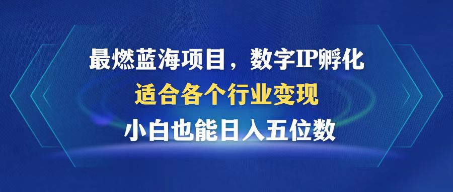 最燃蓝海项目  数字IP孵化  适合各个行业变现  小白也能日入5位数-一新网创