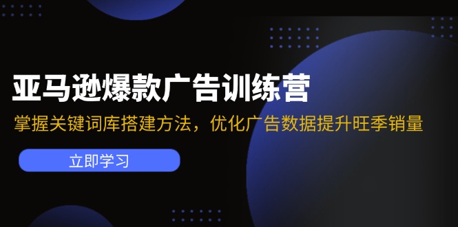 亚马逊爆款广告训练营：掌握关键词库搭建方法，优化广告数据提升旺季销量-一新网创