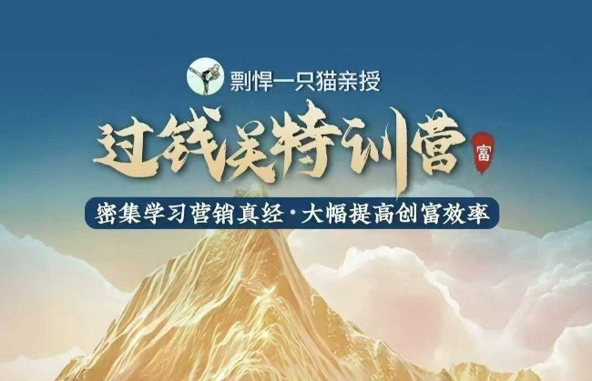 剽悍一只猫-过钱关特训营，学习营销真经 大幅度提高创富效率-一新网创