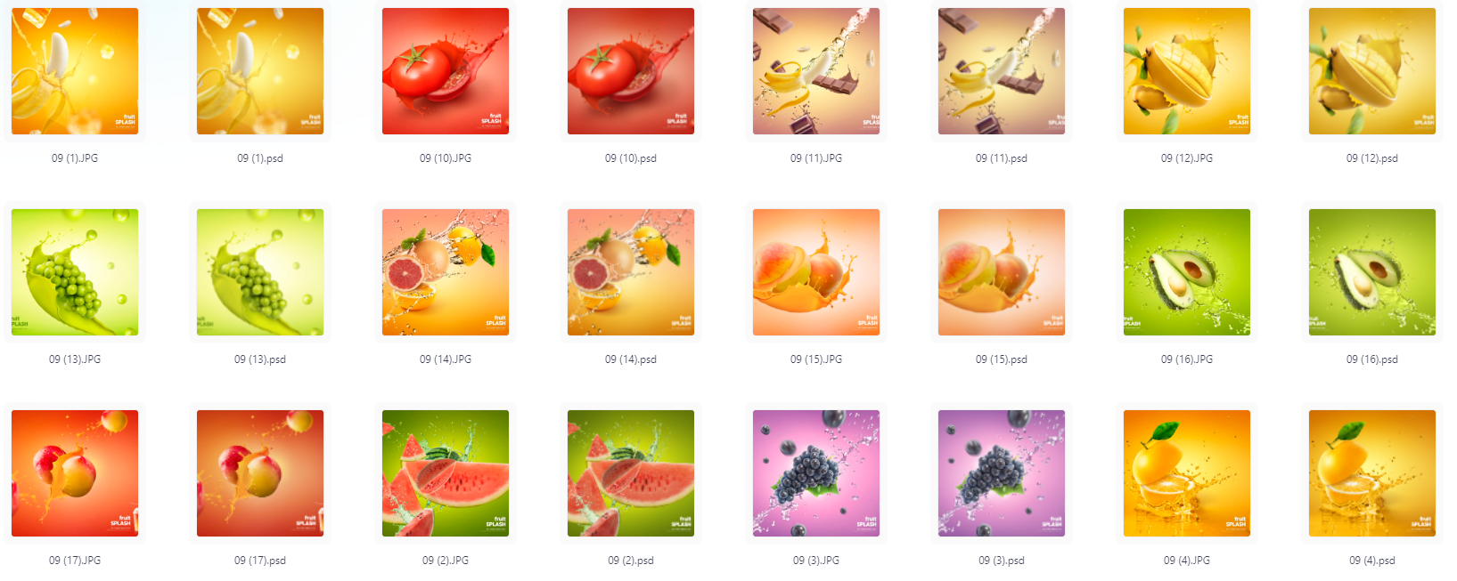 餐饮水果PS模版设计素材17款-一新网创