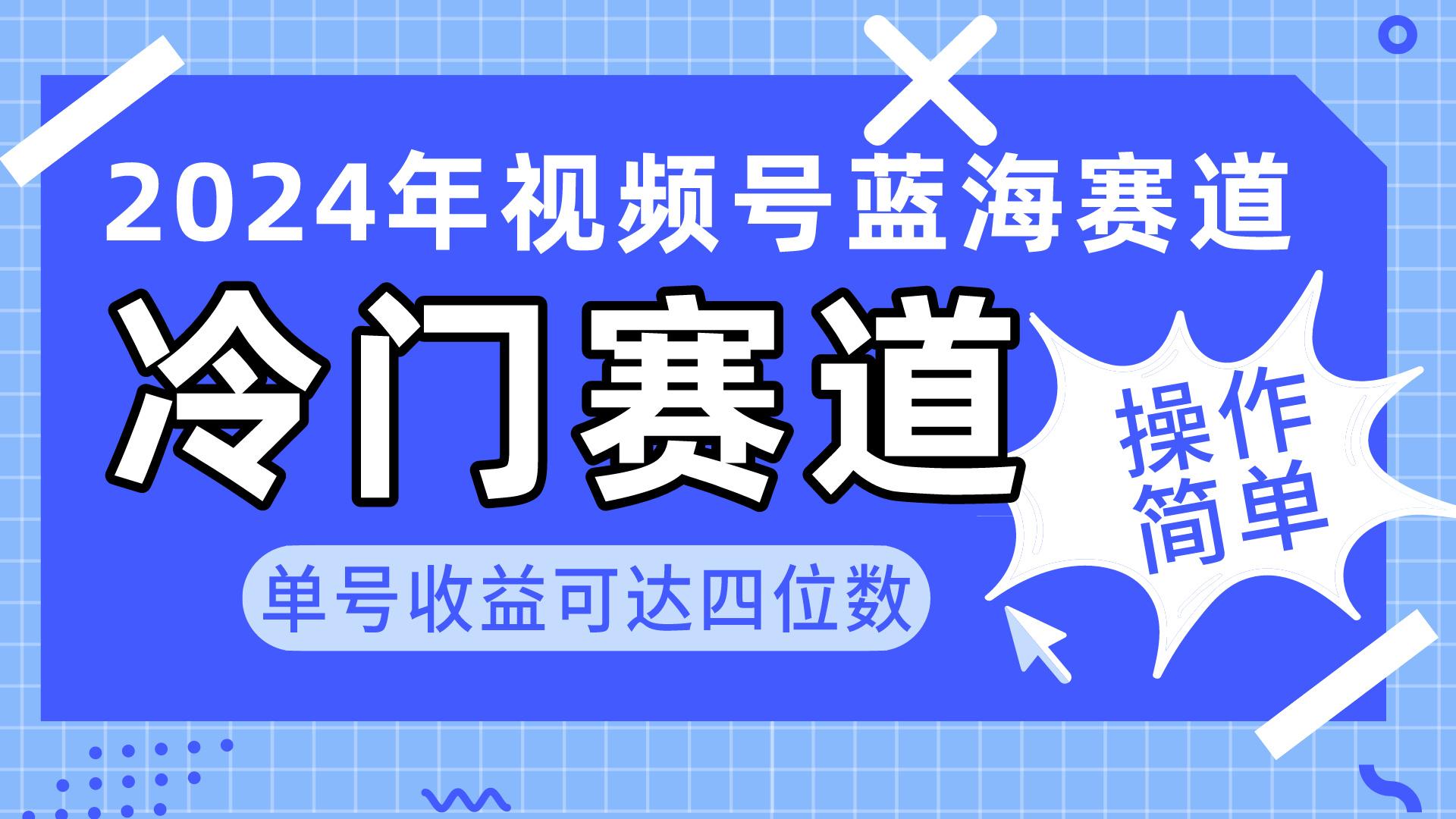 2024视频号冷门蓝海赛道，操作简单 单号收益可达四位数(教程+素材+工具-一新网创