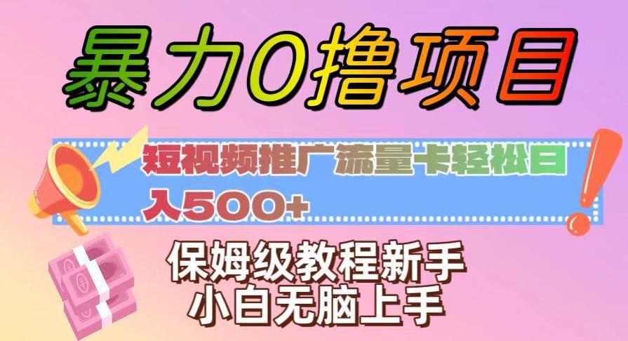 暴力0撸项目：短视频推广流量卡轻松日入500+，保姆级教程新手小白无脑上手【揭秘】-一新网创