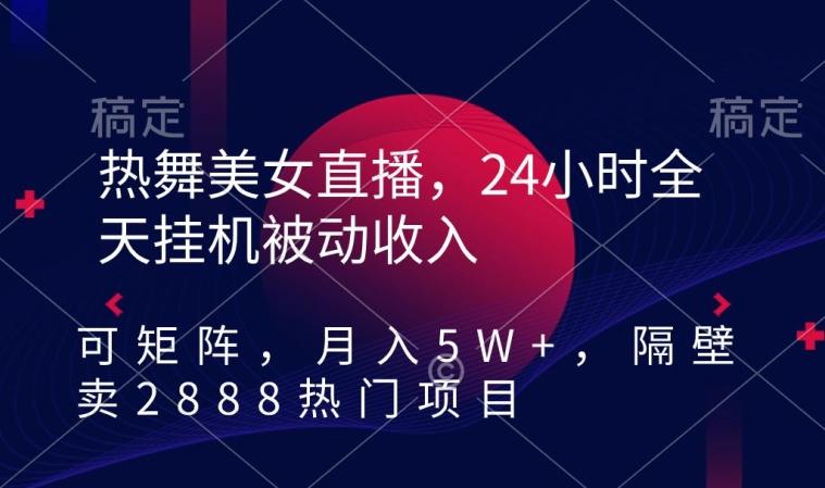 热舞美女直播，24小时全天挂机被动收入，可矩阵，月入5W+，隔壁卖2888热门项目【揭秘】-一新网创