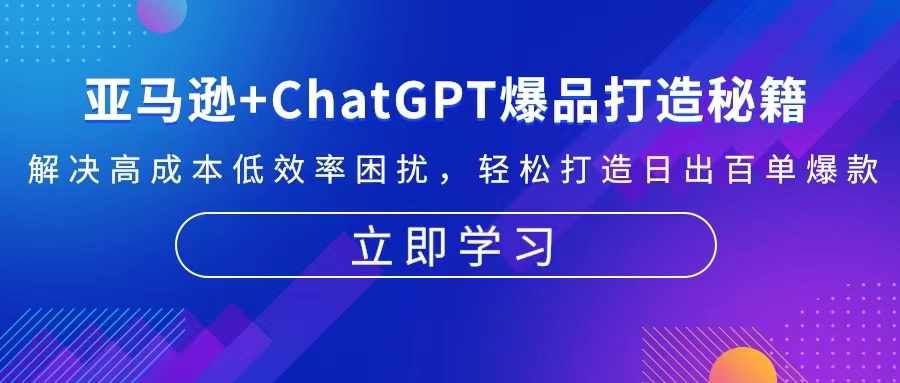 亚马逊+ChatGPT爆品打造秘籍：解决高成本低效率困扰 轻松打造日出百单爆款-一新网创
