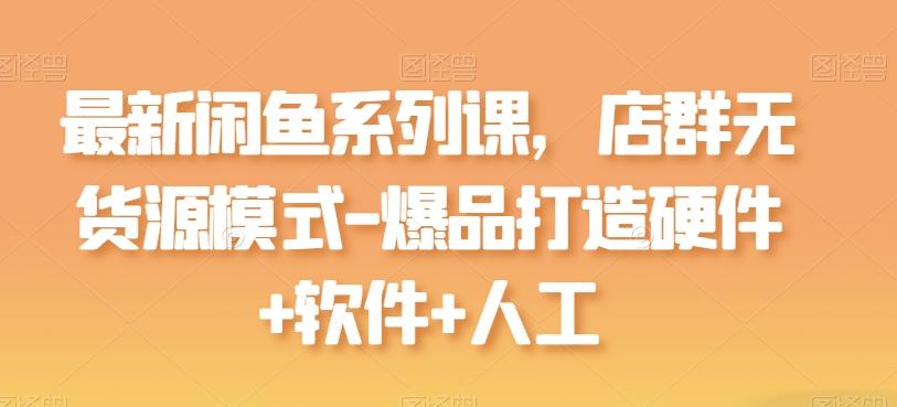 最新闲鱼系列课，店群无货源模式-爆品打造硬件+软件+人工-一新网创