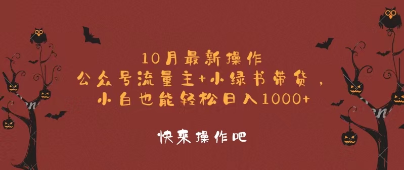 10月最新操作，公众号流量主+小绿书带货，小白轻松日入1000+-一新网创