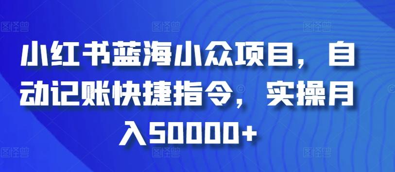 小红书蓝海小众项目，自动记账快捷指令，实操月入50000+【揭秘】-一新网创