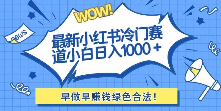 最新小红书冷门赛道日入1000+一部手机小白轻松-一新网创