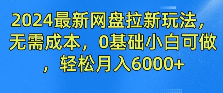 2024最新网盘拉新玩法，无需成本，0基础小白可做，轻松月入6000+【揭秘】-一新网创