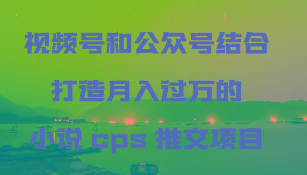 视频号和公众号结合打造月入过万的小说cps推文项目-一新网创