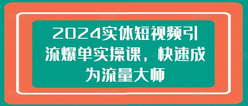 2024实体短视频引流爆单实操课，快速成为流量大师-一新网创