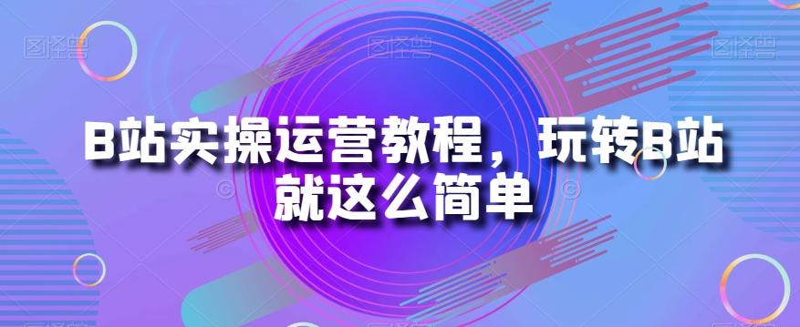 B站实操运营教程，玩转B站就这么简单-一新网创