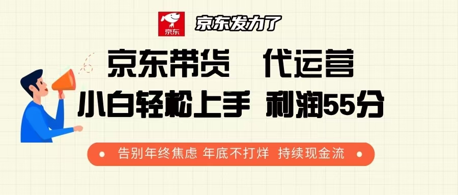 京东带货 代运营 利润55分 告别年终焦虑 年底不打烊 持续现金流-一新网创