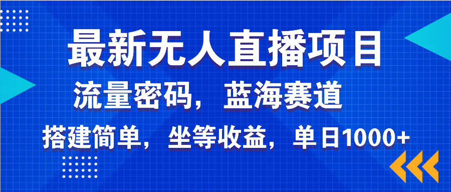 最新无人直播项目—美女电影游戏，轻松日入3000+，蓝海赛道流量密码，...-一新网创