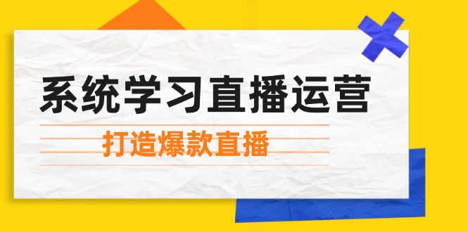 系统学习直播运营：掌握起号方法、主播能力、小店随心推，打造爆款直播-一新网创