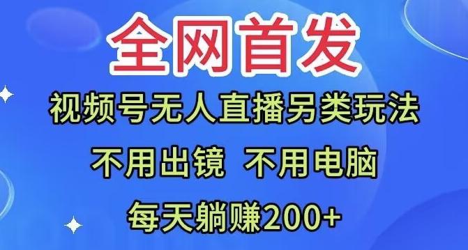 全网首发：视频号无人直播另类玩法，无需电脑，每天躺赚200+-一新网创