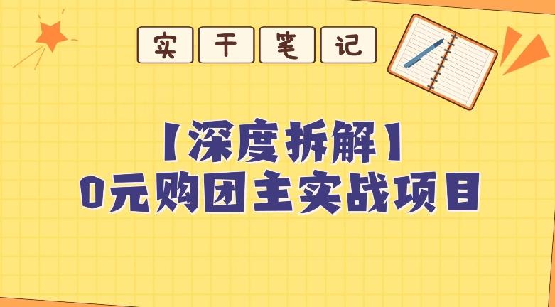 【深度拆解】0元购团主实战教学，适合自用，带人做-一新网创