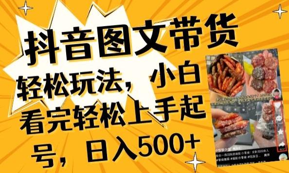 抖音图文带货已过时?那你不如仔细看看这个，小白看完轻松上手起号，日入500+不是梦【揭秘】-一新网创