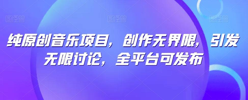 纯原创音乐项目，创作无界限，引发无限讨论，全平台可发布【揭秘】-一新网创