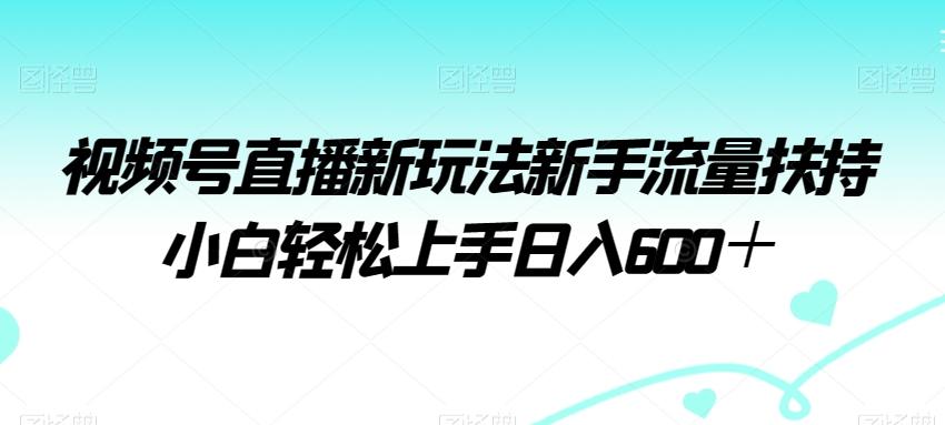 视频号直播新玩法新手流量扶持小白轻松上手日入600＋【揭秘】-一新网创