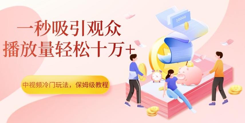 中视频冷门玩法，一秒吸引观众，播放量轻松十万+，保姆级教程【揭秘】-一新网创