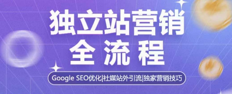 独立站营销全流程，Google SEO优化，社媒站外引流，独家营销技巧-一新网创