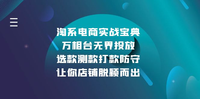 淘系电商实战宝典：万相台无界投放，选款测款打款防守，让你店铺脱颖而出-一新网创